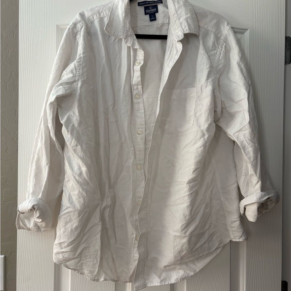 Old Navy Cream Button-Up Shirt